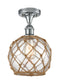 Innovations Lighting Farmhouse Rope 1 Light Semi-Flush Mount Part Of The Ballston Collection 516-1C-PC-G122-8RB-LED