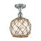 Innovations Lighting Farmhouse Rope 1 Light Semi-Flush Mount Part Of The Ballston Collection 516-1C-PC-G122-8RB
