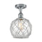 Innovations Lighting Farmhouse Rope 1 Light Semi-Flush Mount Part Of The Ballston Collection 516-1C-PC-G122-8RW