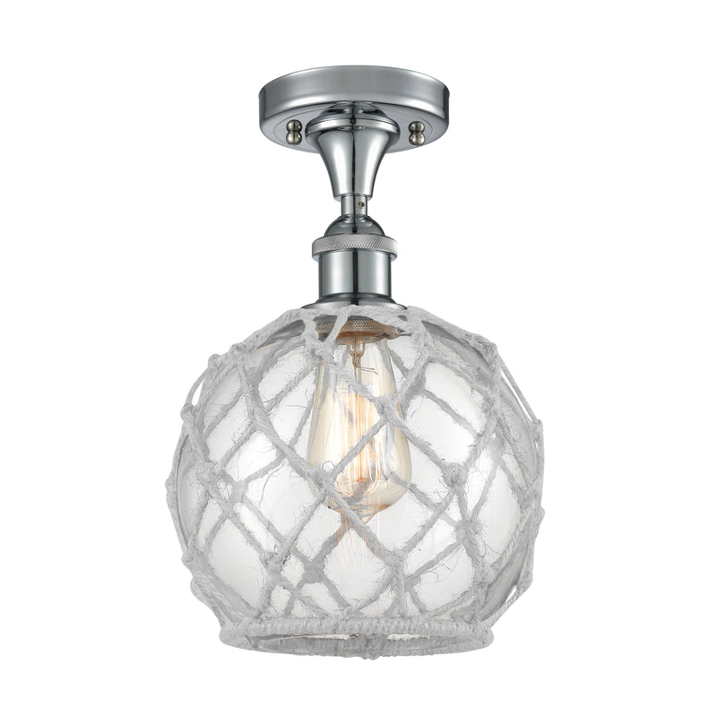 Innovations Lighting Farmhouse Rope 1 Light Semi-Flush Mount Part Of The Ballston Collection 516-1C-PC-G122-8RW
