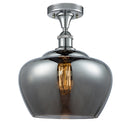 Fenton Semi-Flush Mount shown in the Polished Chrome finish with a Plated Smoke shade