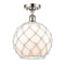 Innovations Lighting Large Farmhouse Rope 1 Light Semi-Flush Mount Part Of The Ballston Collection 516-1C-PN-G121-10RW