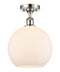 Innovations Lighting Athens 1 Light 10" Semi-Flush Mount 516-1C-PN-G121-10-LED