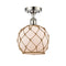 Innovations Lighting Farmhouse Rope 1 Light Semi-Flush Mount Part Of The Ballston Collection 516-1C-PN-G121-8RB