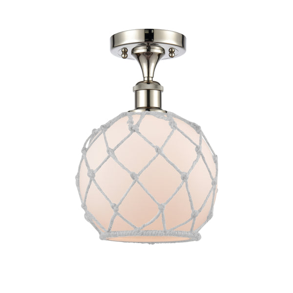 Innovations Lighting Farmhouse Rope 1 Light Semi-Flush Mount Part Of The Ballston Collection 516-1C-PN-G121-8RW