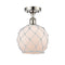 Innovations Lighting Farmhouse Rope 1 Light Semi-Flush Mount Part Of The Ballston Collection 516-1C-PN-G121-8RW