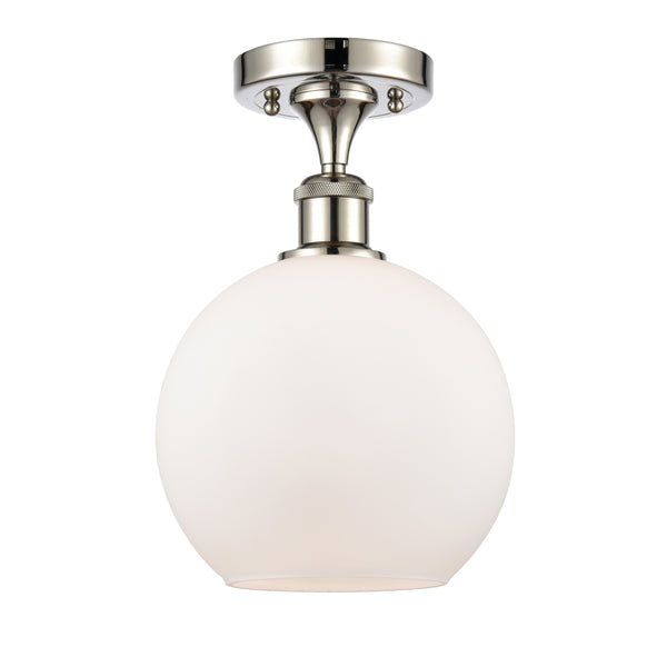 Innovations Lighting Athens 1 Light 8" Semi-Flush Mount 516-1C-PN-G121-8