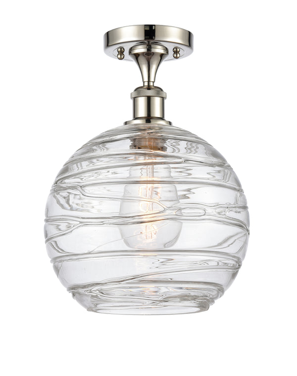 Innovations Lighting Deco Swirl 1 Light 10" Semi-Flush Mount 516-1C-PN-G1213-10-LED