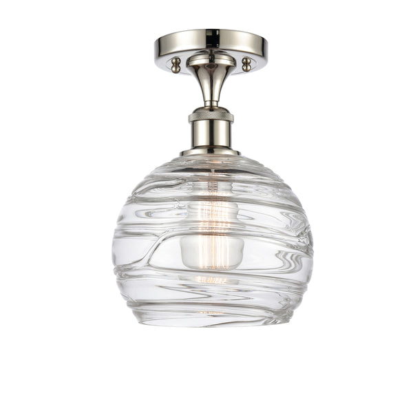 Innovations Lighting Deco Swirl 1 Light 8" Semi-Flush Mount 516-1C-PN-G1213-8