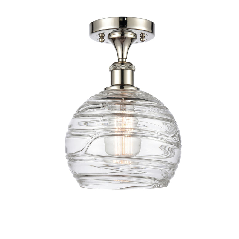 Innovations Lighting Deco Swirl 1 Light 8" Semi-Flush Mount 516-1C-PN-G1213-8