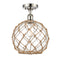 Innovations Lighting Large Farmhouse Rope 1 Light Semi-Flush Mount Part Of The Ballston Collection 516-1C-PN-G122-10RB