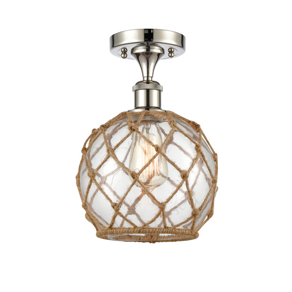 Innovations Lighting Farmhouse Rope 1 Light Semi-Flush Mount Part Of The Ballston Collection 516-1C-PN-G122-8RB
