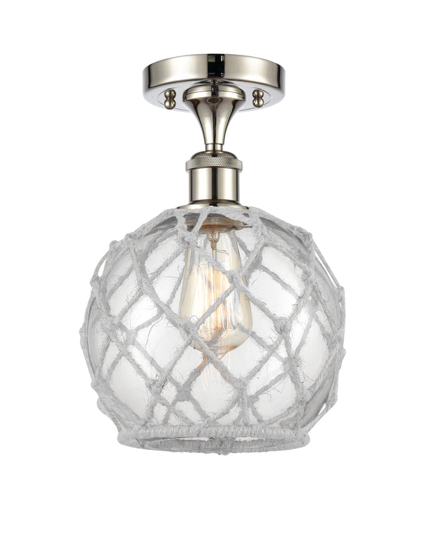 Innovations Lighting Farmhouse Rope 1 Light Semi-Flush Mount Part Of The Ballston Collection 516-1C-PN-G122-8RW-LED