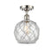 Innovations Lighting Farmhouse Rope 1 Light Semi-Flush Mount Part Of The Ballston Collection 516-1C-PN-G122-8RW