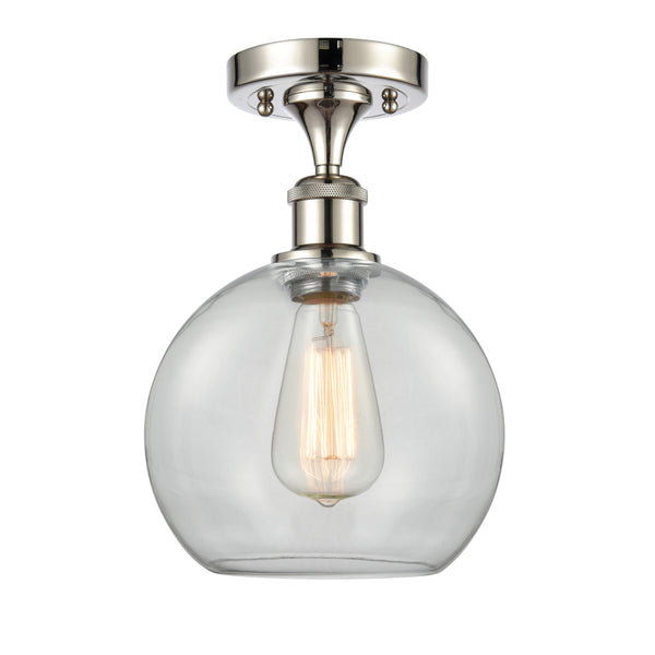 Innovations Lighting Athens 1 Light 8" Semi-Flush Mount 516-1C-PN-G122-8