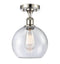 Innovations Lighting Athens 1 Light 8" Semi-Flush Mount 516-1C-PN-G124-8-LED