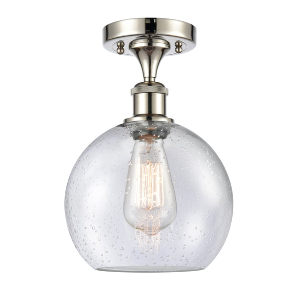Innovations Lighting Athens 1 Light 8" Semi-Flush Mount 516-1C-PN-G124-8