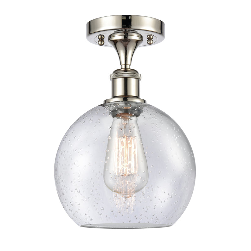 Innovations Lighting Athens 1 Light 8" Semi-Flush Mount 516-1C-PN-G124-8