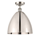 Ballston Dome Semi-Flush Mount shown in the Polished Nickel finish with a Polished Nickel shade