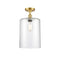 Cobbleskill Semi-Flush Mount shown in the Satin Gold finish with a Clear shade