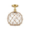 Innovations Lighting Large Farmhouse Rope 1 Light Semi-Flush Mount Part Of The Ballston Collection 516-1C-SG-G122-10RB-LED