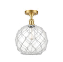 Innovations Lighting Large Farmhouse Rope 1 Light Semi-Flush Mount Part Of The Ballston Collection 516-1C-SG-G122-10RW-LED