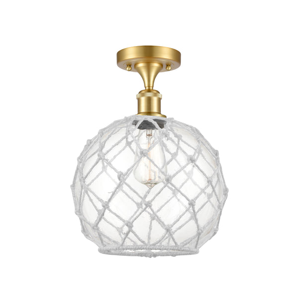 Innovations Lighting Large Farmhouse Rope 1 Light Semi-Flush Mount Part Of The Ballston Collection 516-1C-SG-G122-10RW-LED