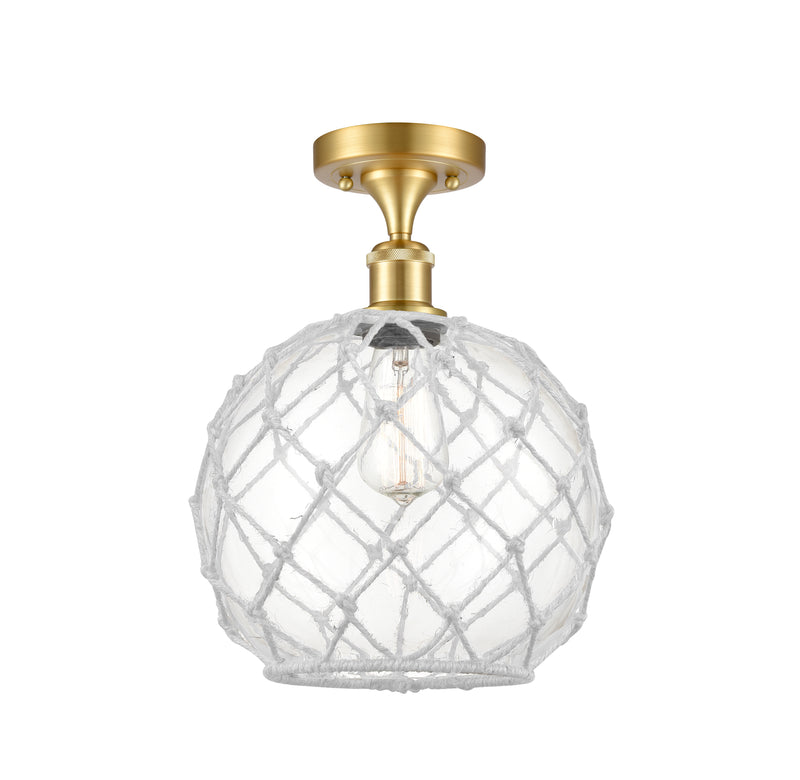 Innovations Lighting Large Farmhouse Rope 1 Light Semi-Flush Mount Part Of The Ballston Collection 516-1C-SG-G122-10RW-LED