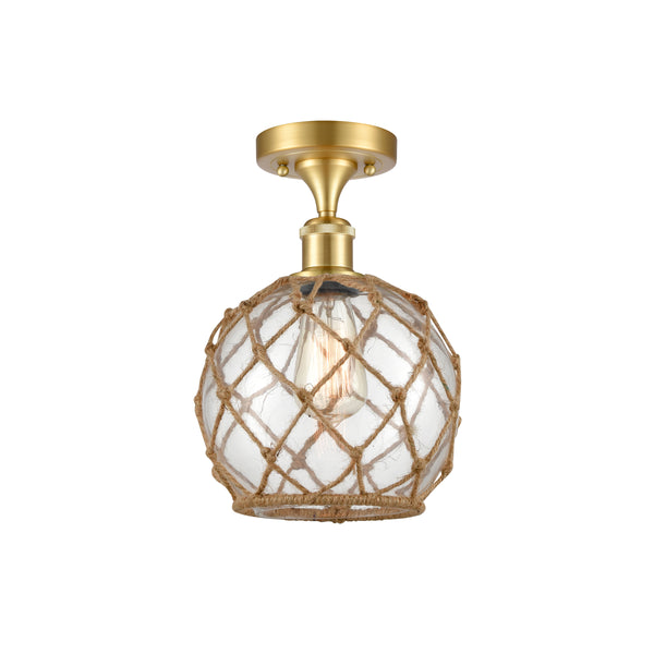Innovations Lighting Farmhouse Rope 1 Light Semi-Flush Mount Part Of The Ballston Collection 516-1C-SG-G122-8RB