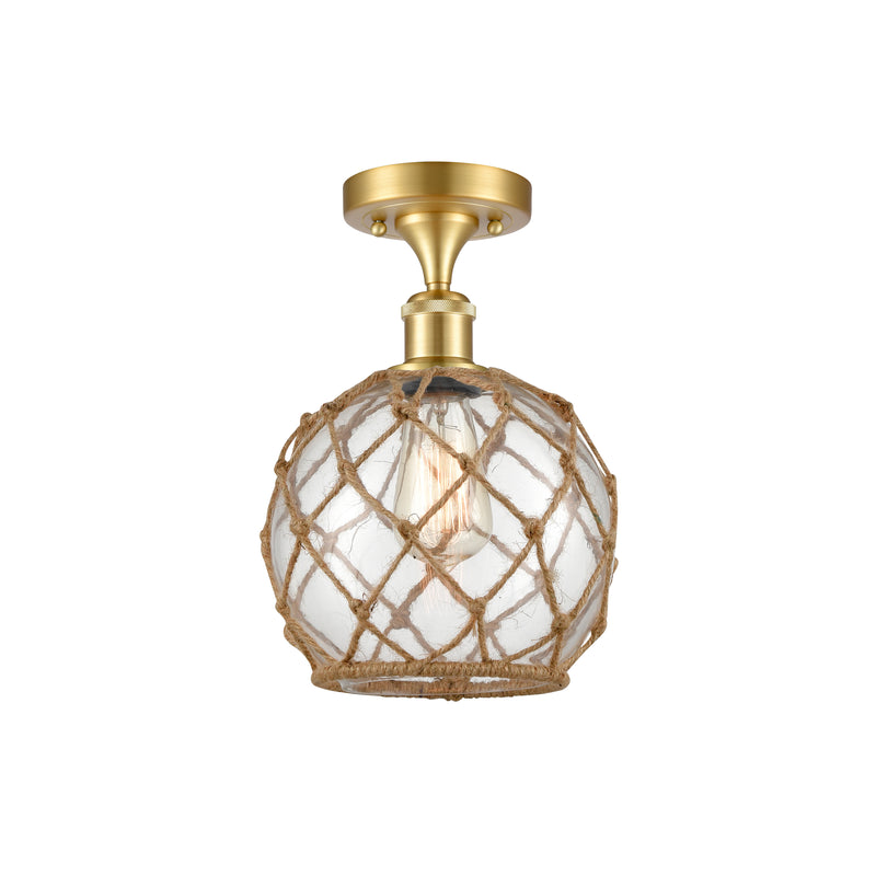 Innovations Lighting Farmhouse Rope 1 Light Semi-Flush Mount Part Of The Ballston Collection 516-1C-SG-G122-8RB