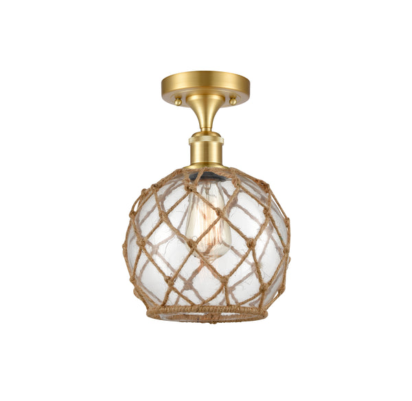 Innovations Lighting Farmhouse Rope 1 Light Semi-Flush Mount Part Of The Ballston Collection 516-1C-SG-G122-8RB-LED