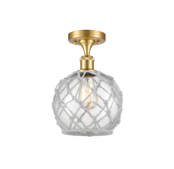 Innovations Lighting Farmhouse Rope 1 Light Semi-Flush Mount Part Of The Ballston Collection 516-1C-SG-G122-8RW-LED