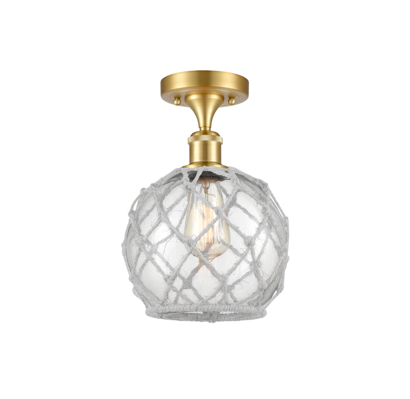 Innovations Lighting Farmhouse Rope 1 Light Semi-Flush Mount Part Of The Ballston Collection 516-1C-SG-G122-8RW-LED