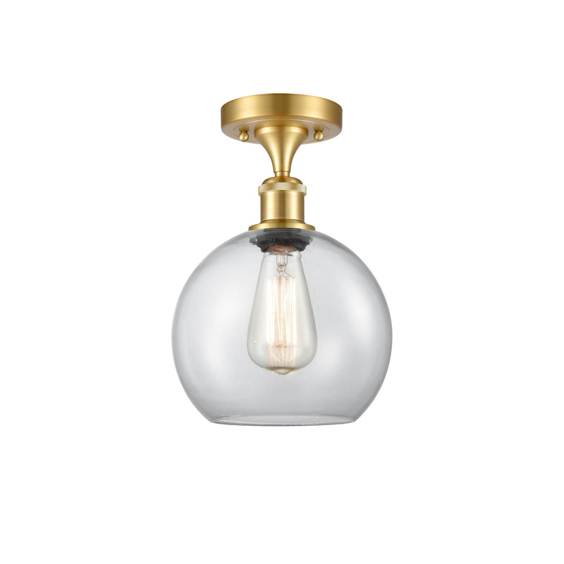 Innovations Lighting Athens 1 Light 8" Semi-Flush Mount 516-1C-SG-G122-8