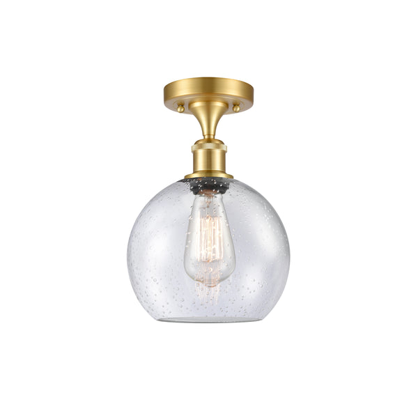 Innovations Lighting Athens 1 Light 8" Semi-Flush Mount 516-1C-SG-G124-8
