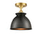 Innovations Lighting Adirondack 1 Light Semi-Flush Mount Part Of The Ballston Collection 516-1C-SG-M14-BK