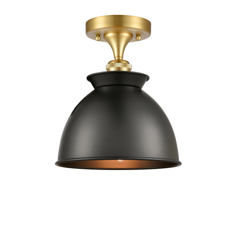 Innovations Lighting Adirondack 1 Light Semi-Flush Mount Part Of The Ballston Collection 516-1C-SG-M14-BK