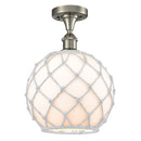 Innovations Lighting Large Farmhouse Rope 1 Light Semi-Flush Mount Part Of The Ballston Collection 516-1C-SN-G121-10RW