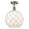 Innovations Lighting Large Farmhouse Rope 1 Light Semi-Flush Mount Part Of The Ballston Collection 516-1C-SN-G121-10RW