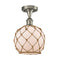 Innovations Lighting Farmhouse Rope 1 Light Semi-Flush Mount Part Of The Ballston Collection 516-1C-SN-G121-8RB