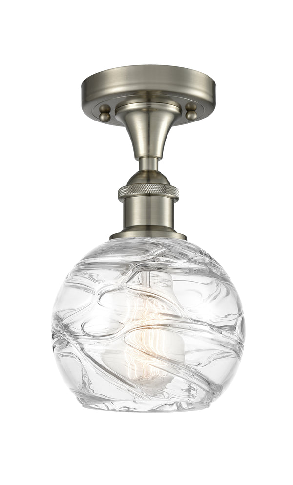 Innovations Lighting Deco Swirl 1 Light 6" Semi-Flush Mount 516-1C-SN-G1213-6-LED