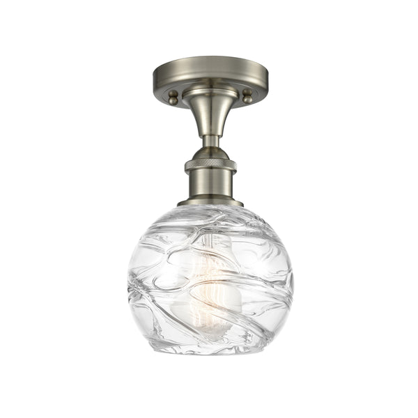 Innovations Lighting Deco Swirl 1 Light 6" Semi-Flush Mount 516-1C-SN-G1213-6