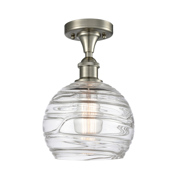 Innovations Lighting Deco Swirl 1 Light 8" Semi-Flush Mount 516-1C-SN-G1213-8