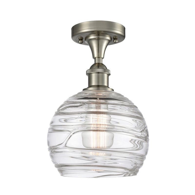 Innovations Lighting Deco Swirl 1 Light 8" Semi-Flush Mount 516-1C-SN-G1213-8