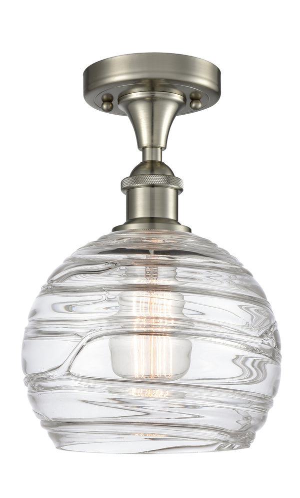 Innovations Lighting Deco Swirl 1 Light 8" Semi-Flush Mount 516-1C-SN-G1213-8-LED
