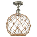 Innovations Lighting Large Farmhouse Rope 1 Light Semi-Flush Mount Part Of The Ballston Collection 516-1C-SN-G122-10RB
