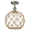 Innovations Lighting Large Farmhouse Rope 1 Light Semi-Flush Mount Part Of The Ballston Collection 516-1C-SN-G122-10RB