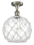 Innovations Lighting Large Farmhouse Rope 1 Light Semi-Flush Mount Part Of The Ballston Collection 516-1C-SN-G122-10RW-LED