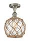 Innovations Lighting Farmhouse Rope 1 Light Semi-Flush Mount Part Of The Ballston Collection 516-1C-SN-G122-8RB-LED