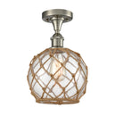 Innovations Lighting Farmhouse Rope 1 Light Semi-Flush Mount Part Of The Ballston Collection 516-1C-SN-G122-8RB